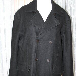 INC International Concepts Women Black Coat Wool Double Breasted XXL Back Vent